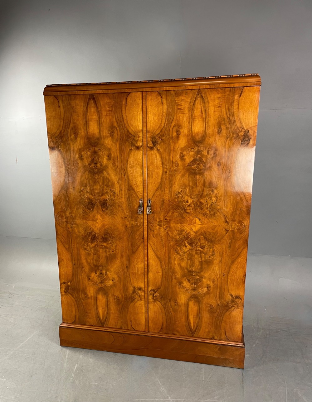 Art Deco deep door walnut compactum wardrobe 