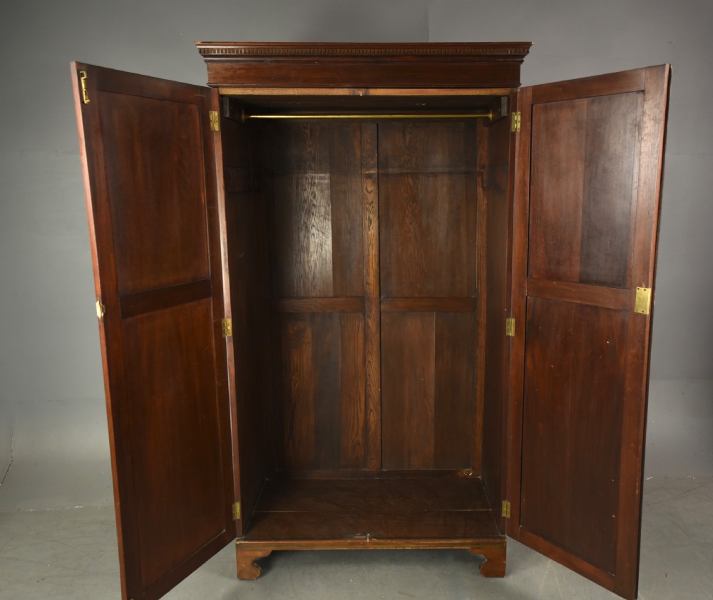 Antique mahogany double wardrobe  View V
