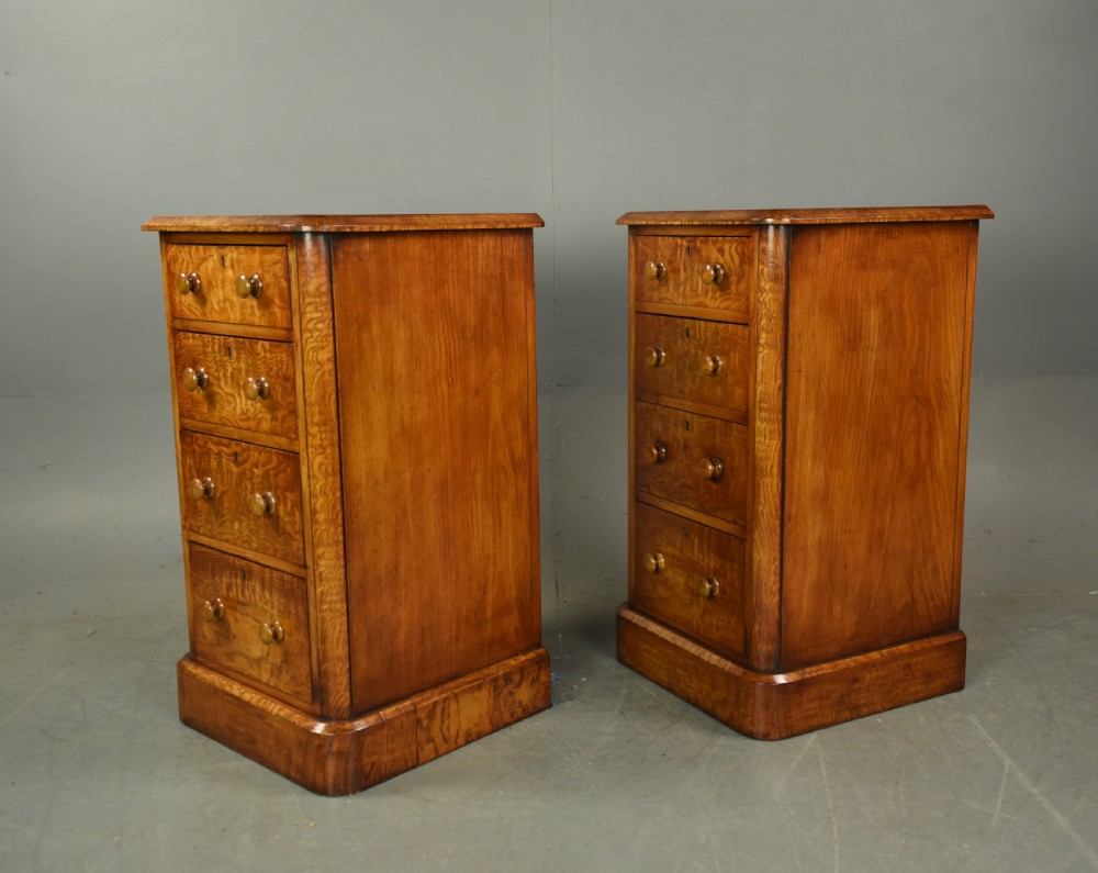 Pair of Victorian bedside chests of drawers  View II