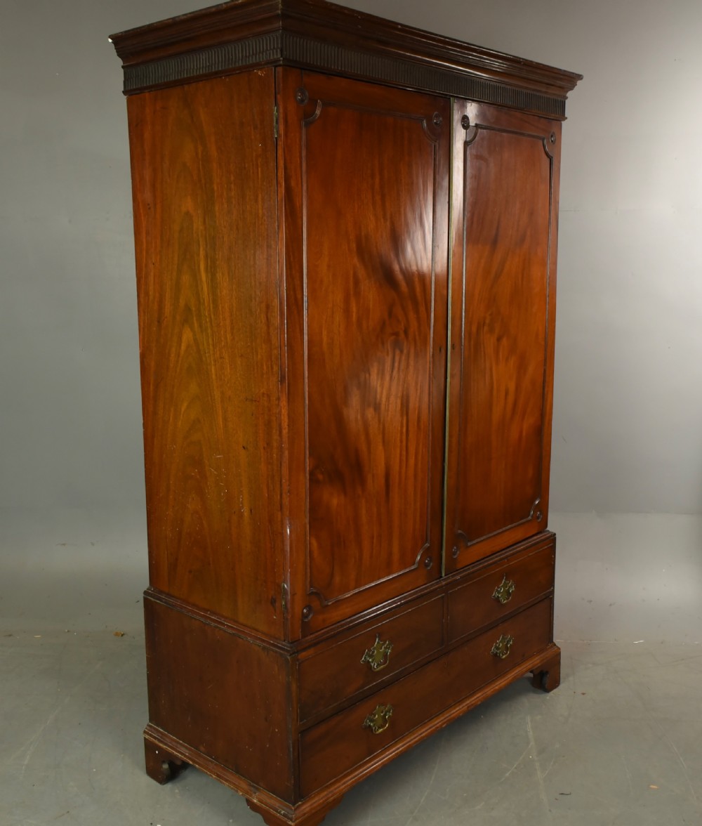 Georgian mahogany two door wardrobe  View III