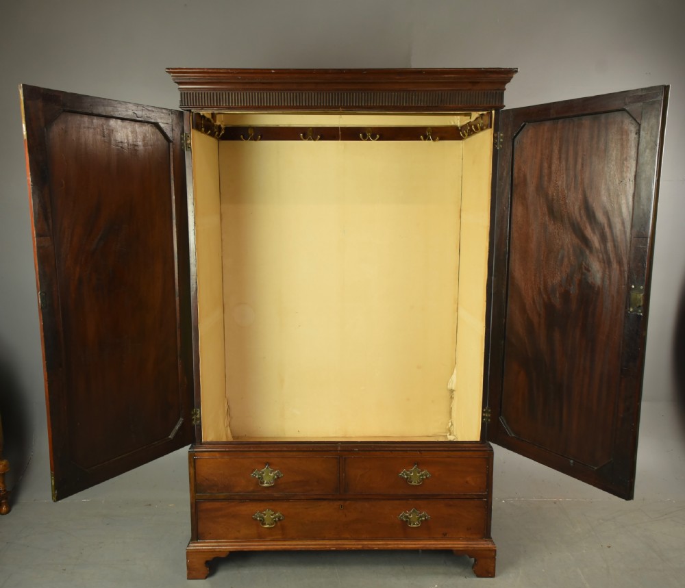 Georgian mahogany two door wardrobe  View IV