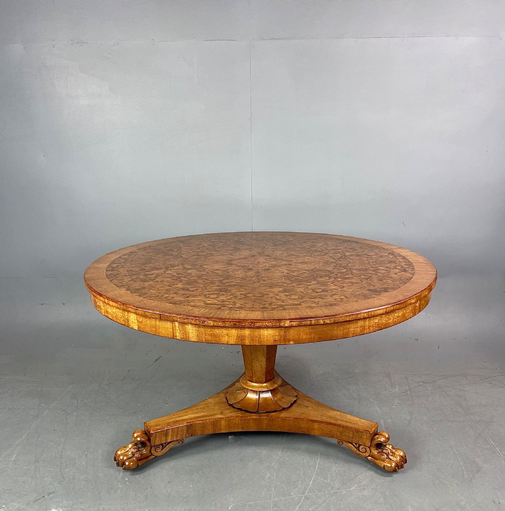 Antique Victorian burr walnut dining  table  View II