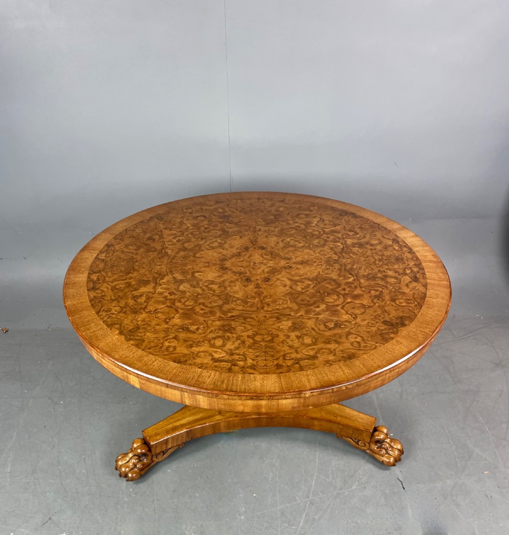 Antique Victorian burr walnut dining  table  View III