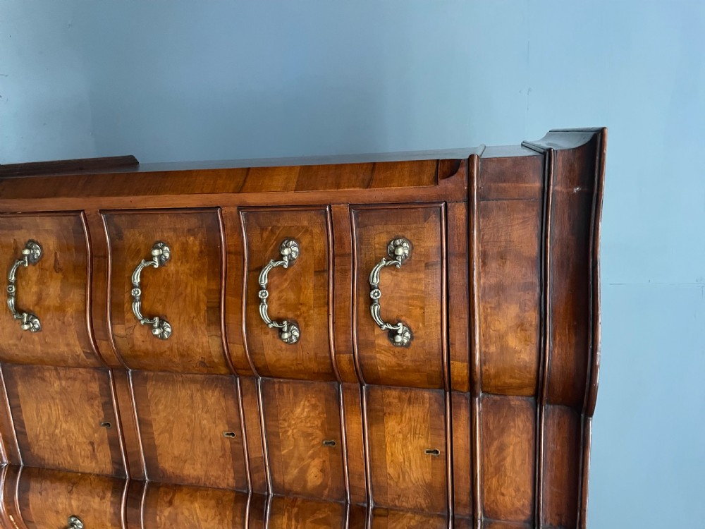 Antique burr walnut tall boy chest on chest  View V