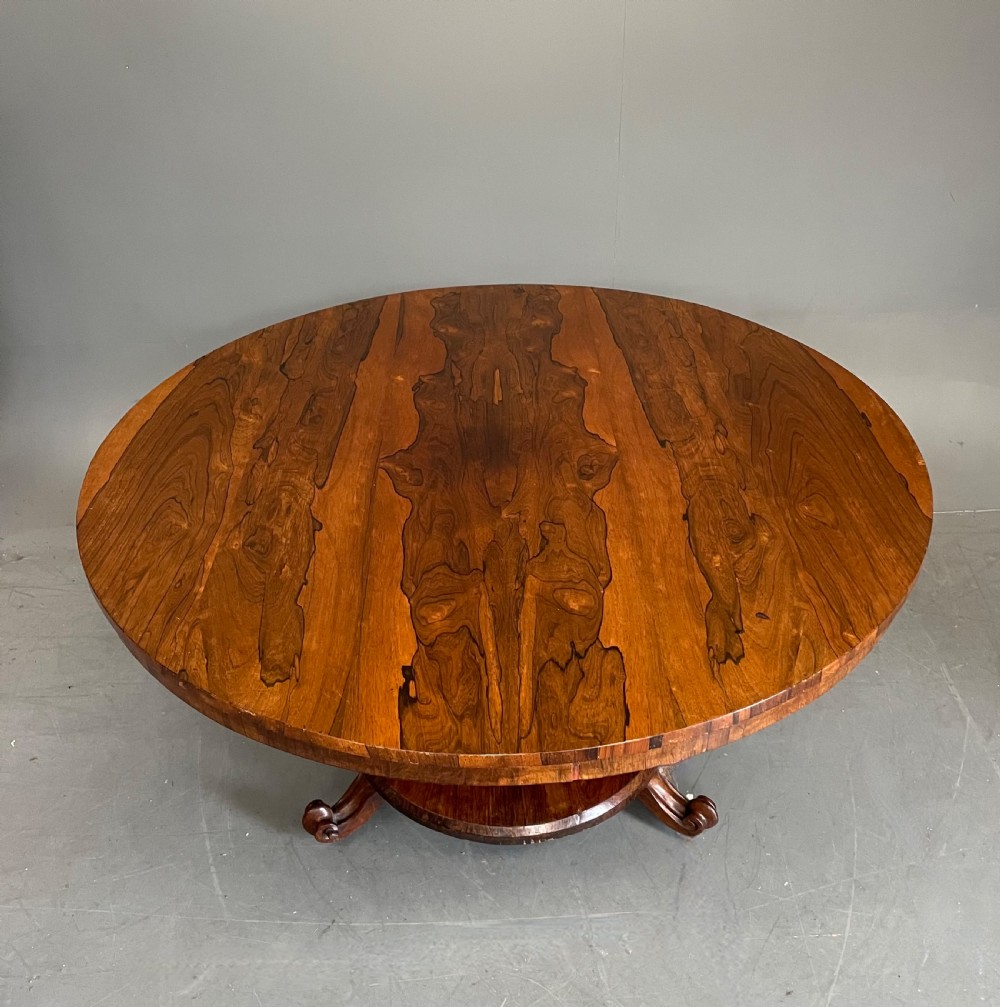 Regency rosewood round dining table  View III