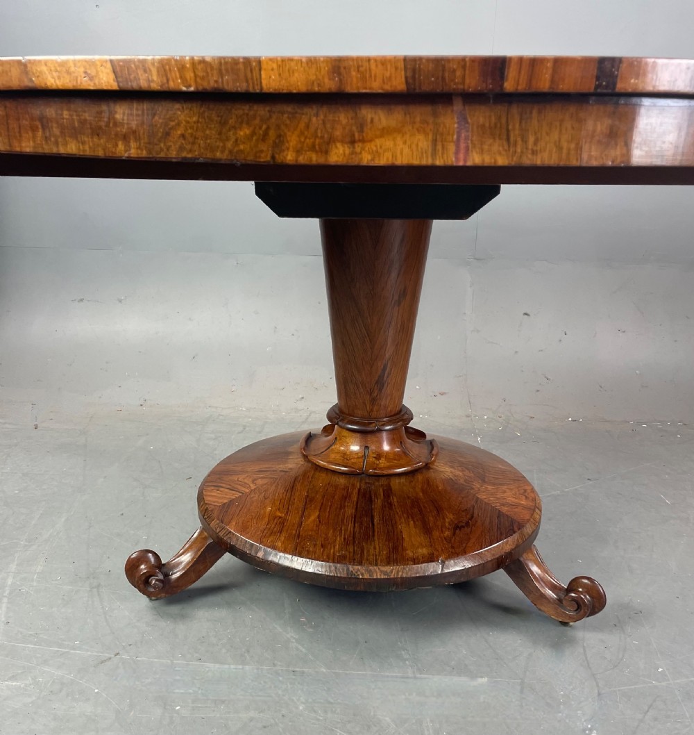 Regency rosewood round dining table  View IV