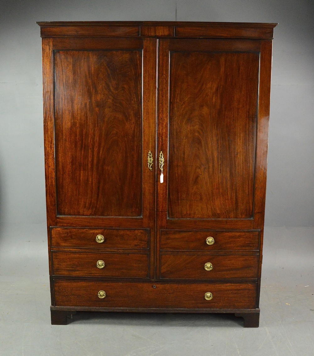 Georgian mahogany double wardrobe 