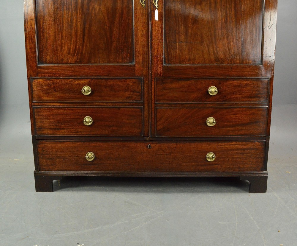 Georgian mahogany double wardrobe  View II