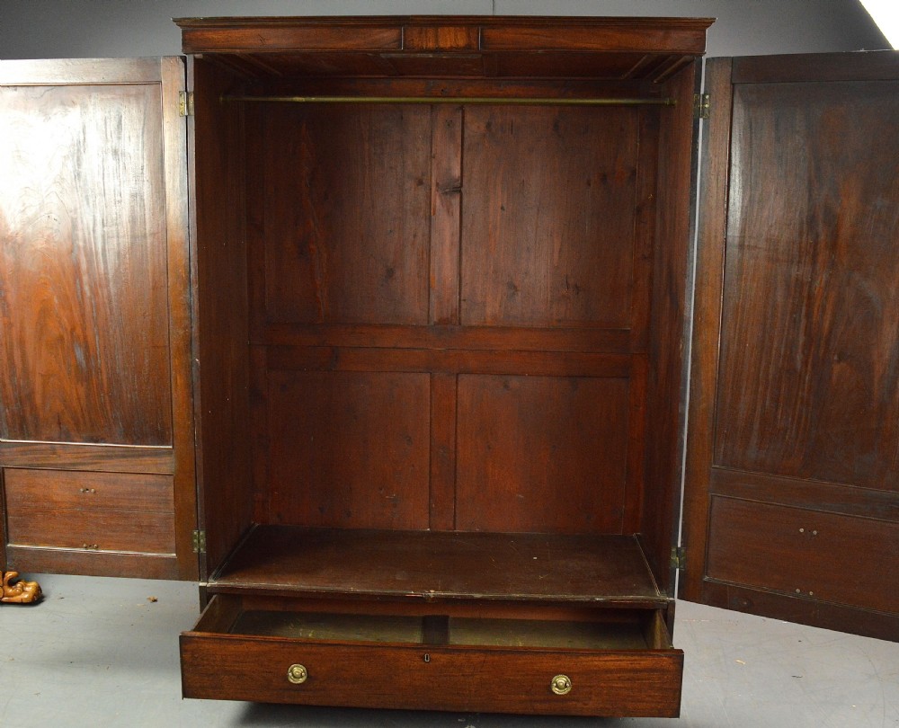Georgian mahogany double wardrobe  View V