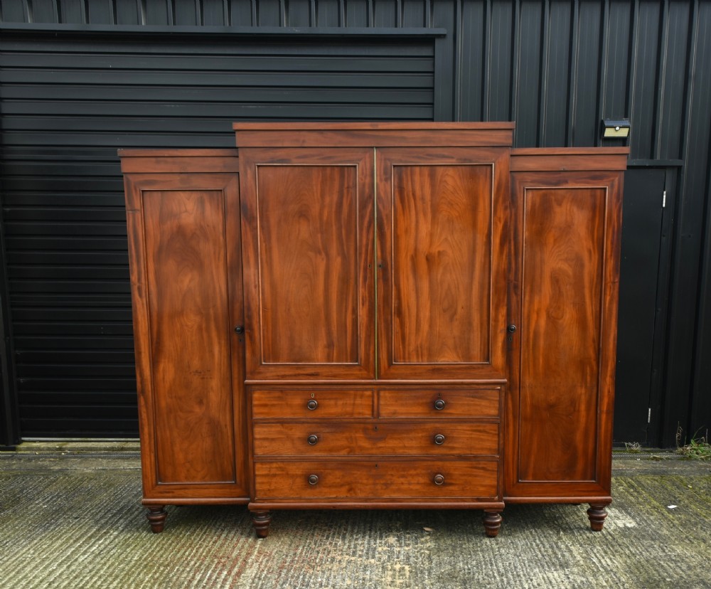 19th century breakfront compactum wardrobe 