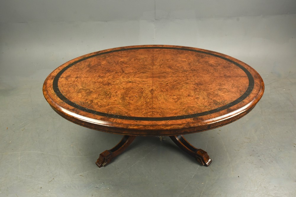 Victorian burr walnut coffee table 