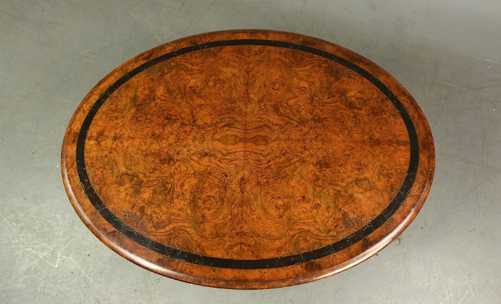 Victorian burr walnut coffee table  View II