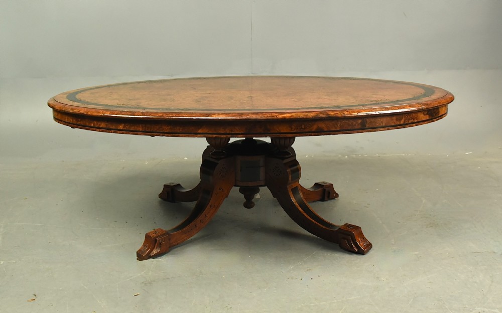 Victorian burr walnut coffee table  View IV