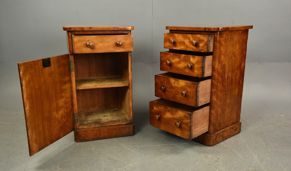 Pair of Victorian bedside chests of drawers  View II