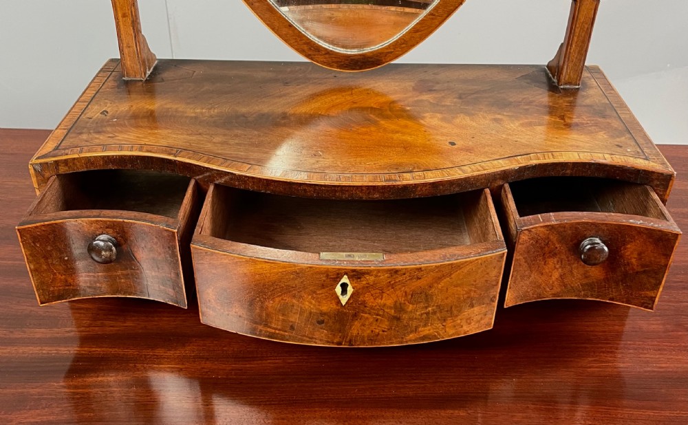 Georgian mahogany dressing table mirror or toilet mirror View V