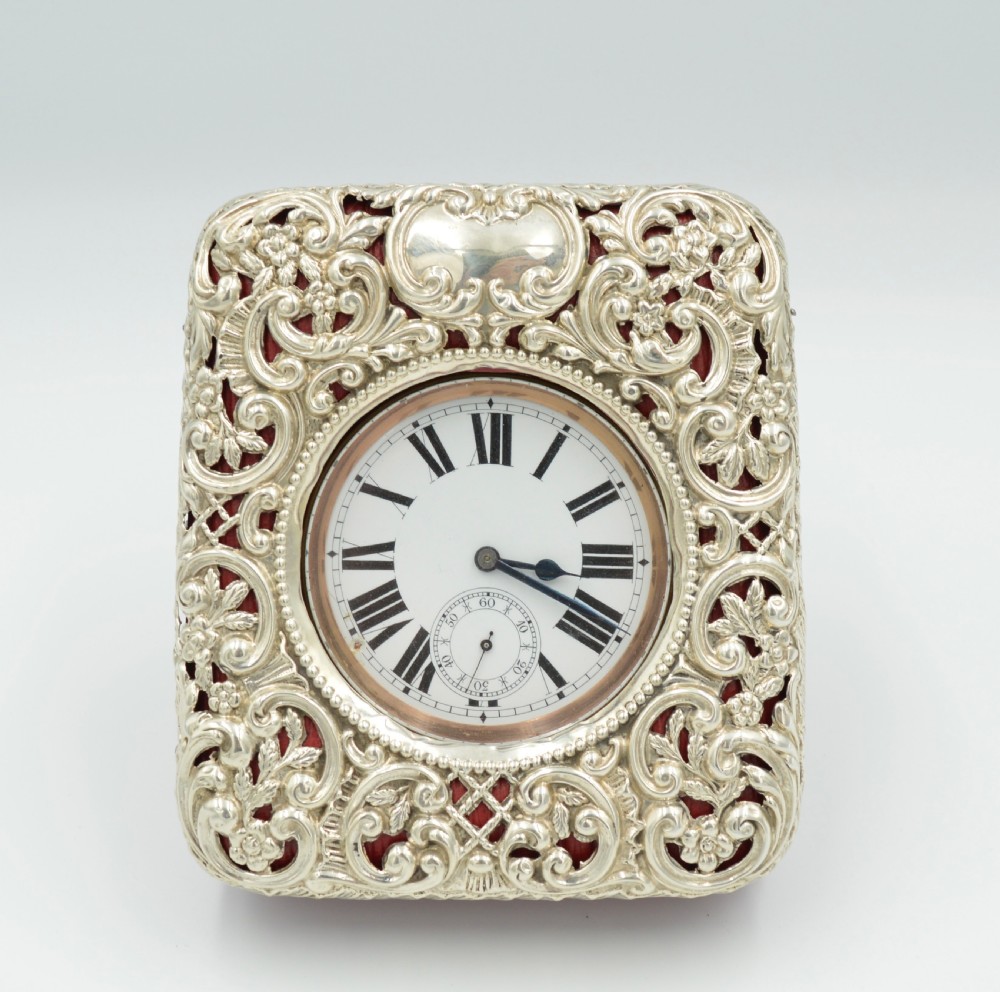 Antique Goliath pocket watch silver travel case 
