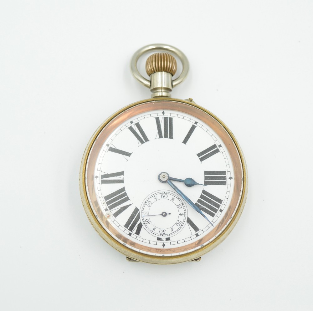 Antique Goliath pocket watch silver travel case  View IX