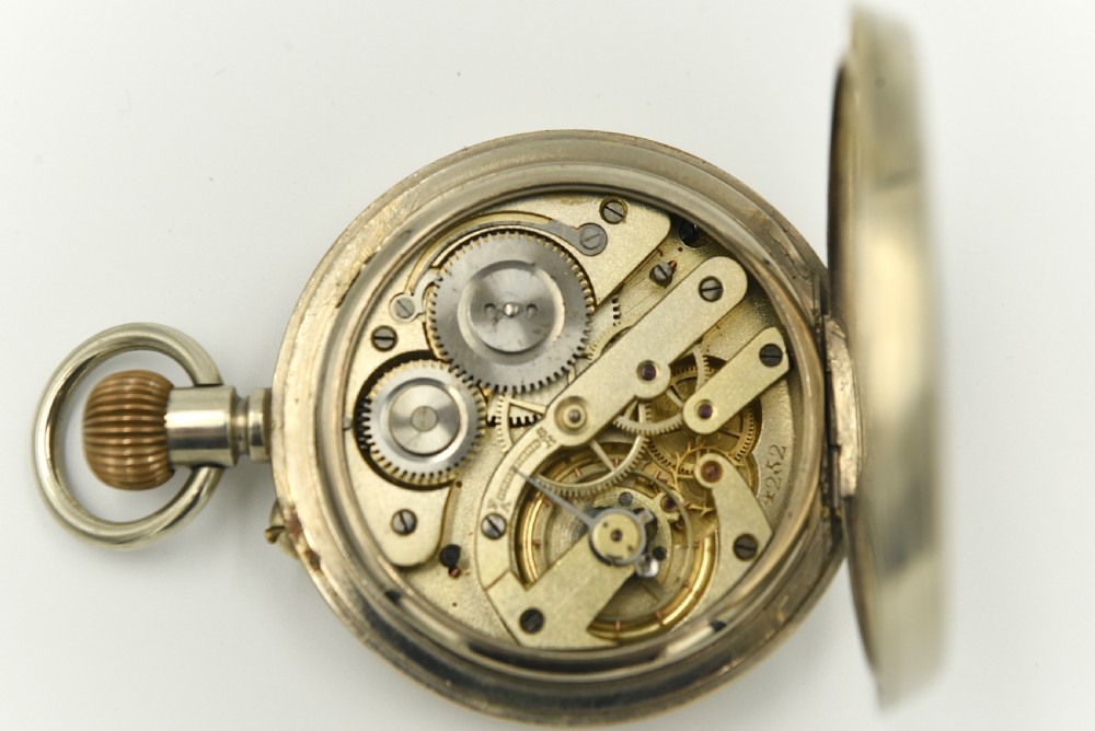 Antique Goliath pocket watch silver travel case  View XI