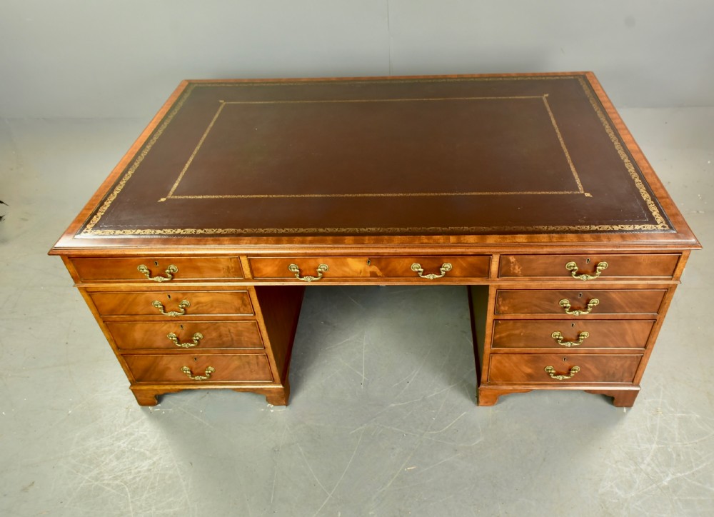 large mahogany partners desk  View II
