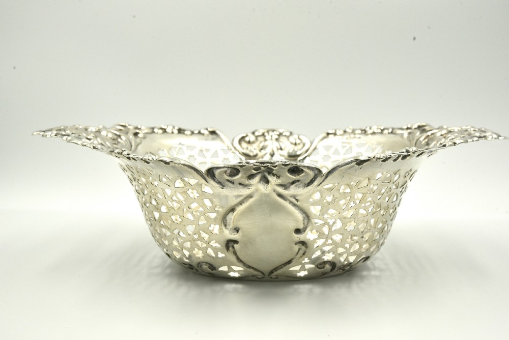 Victorian Sterling silver Fruit basket by James Charles Jay Chester 1899 View II