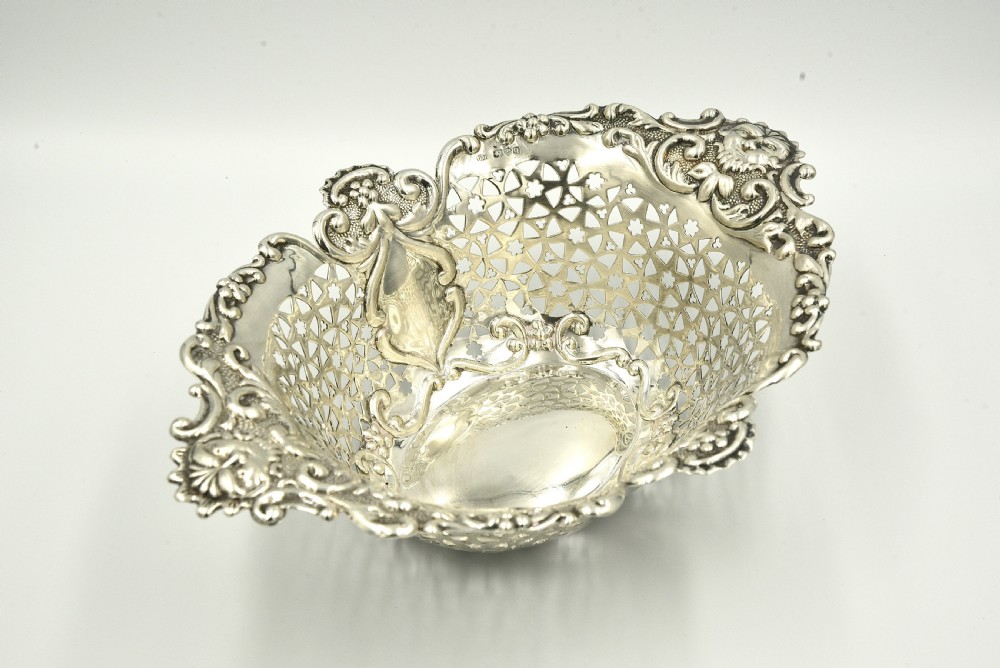 Victorian Sterling silver Fruit basket by James Charles Jay Chester 1899 View III