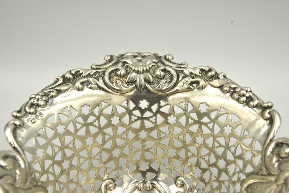 Victorian Sterling silver Fruit basket by James Charles Jay Chester 1899 View V