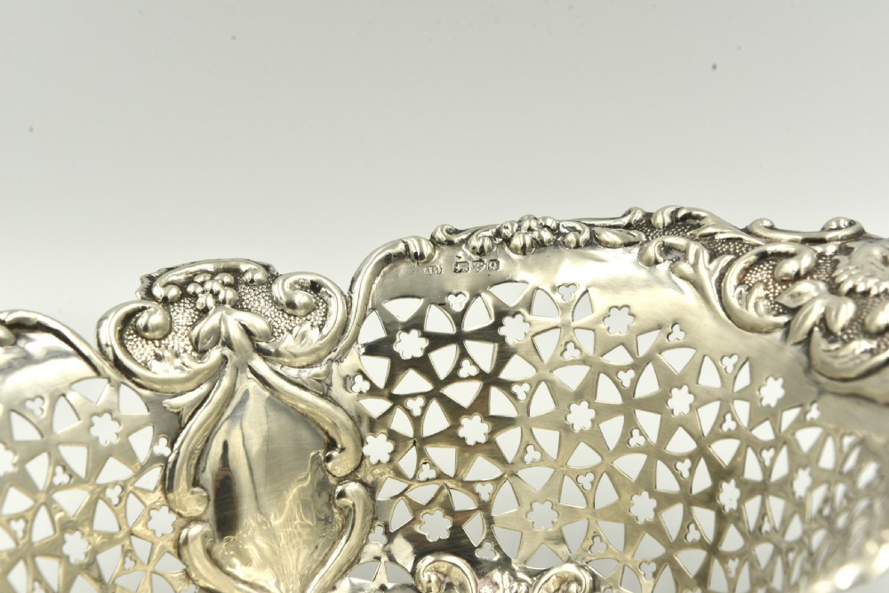 Victorian Sterling silver Fruit basket by James Charles Jay Chester 1899 View VI