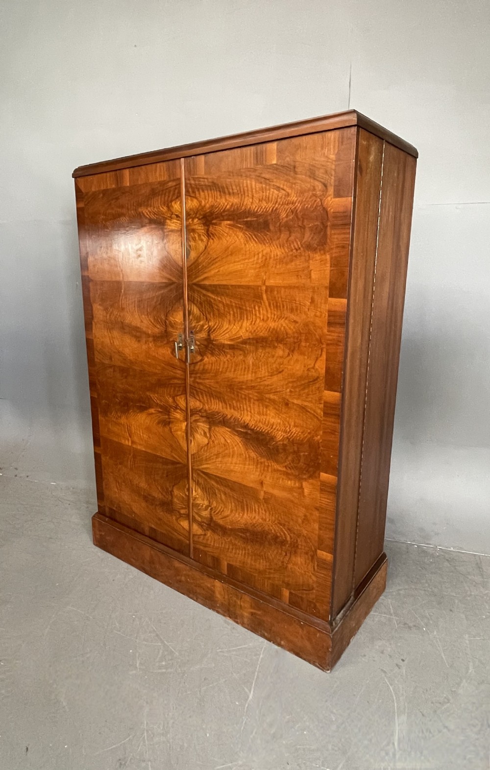 Art Deco walnut deep door compactom gentlemans wardrobe  View IV
