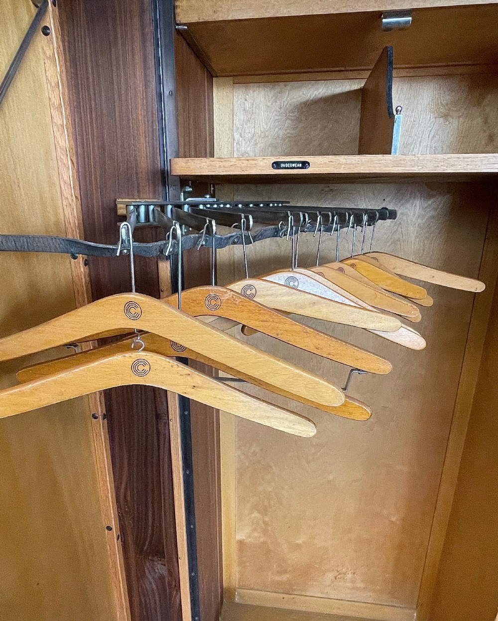 Art Deco walnut deep door compactom gentlemans wardrobe  View X