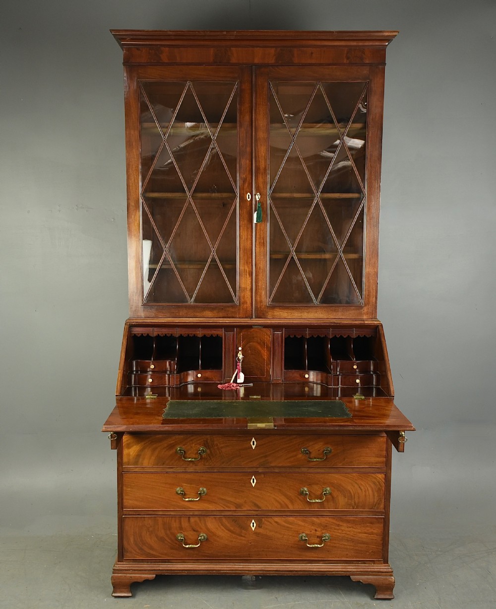 Georgian mahogany bureau bookcase 