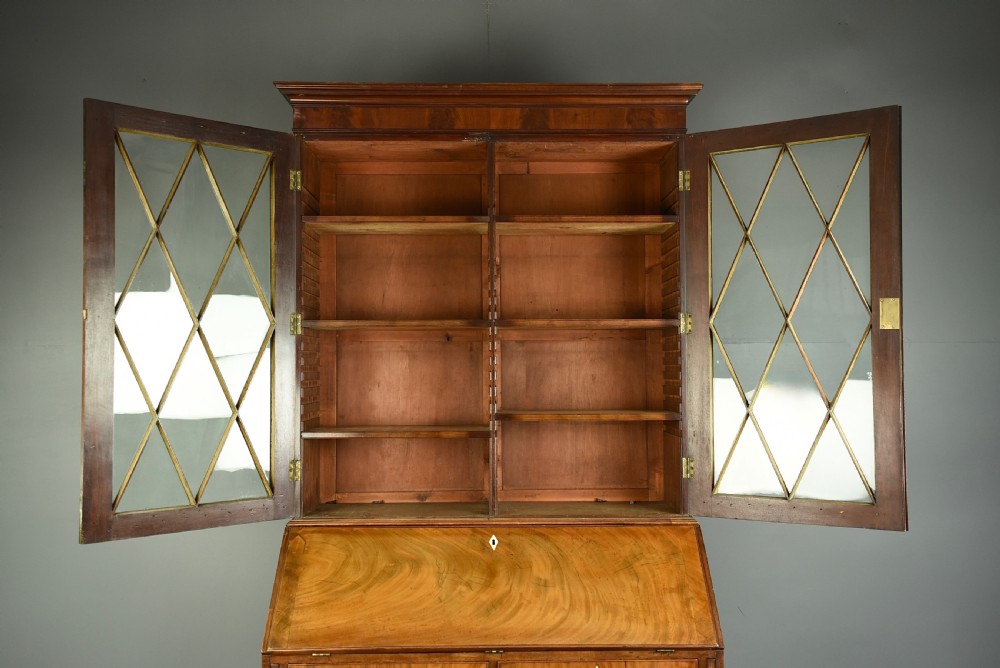 Georgian mahogany bureau bookcase  View IV