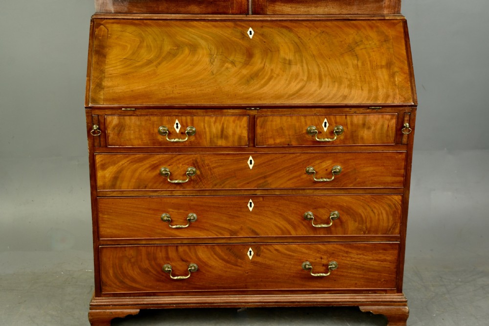 Georgian mahogany bureau bookcase  View V