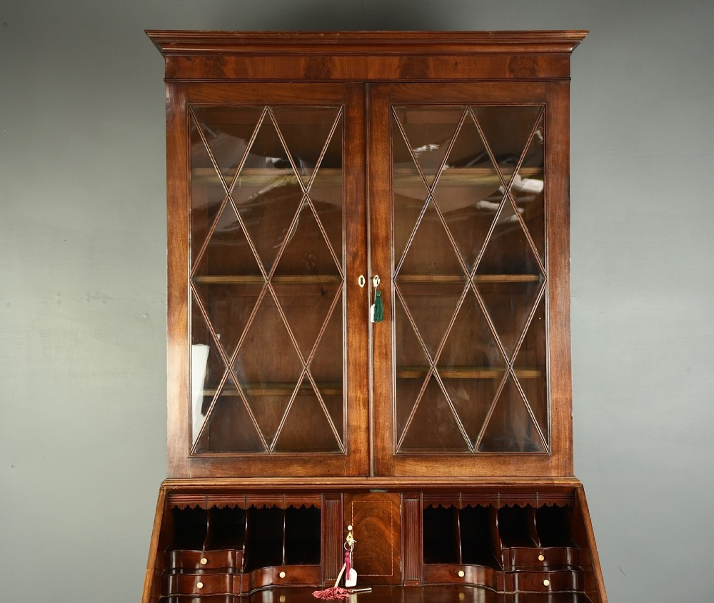 Georgian mahogany bureau bookcase  View VI