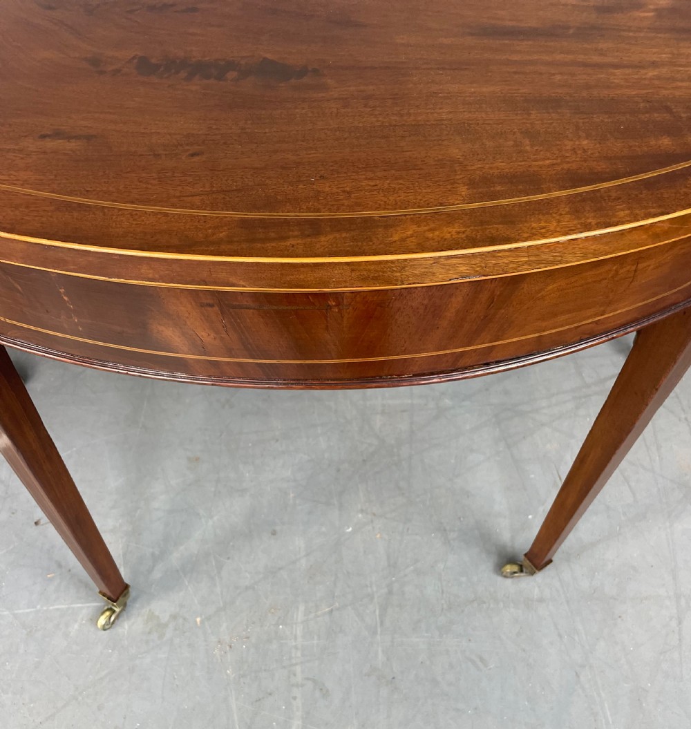 Pair of Georgian mahogany demi lune console tables  View VIII