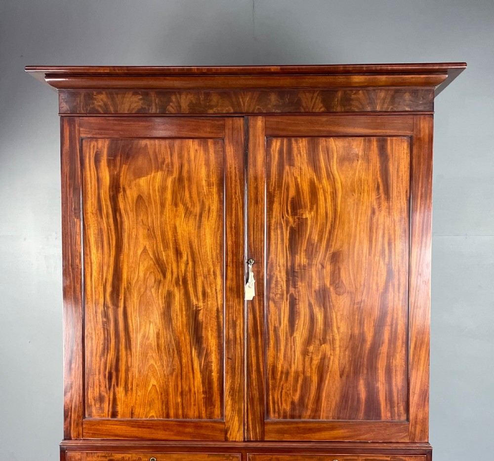 Antique 19th Century mahogany linen press wardrobe  View III