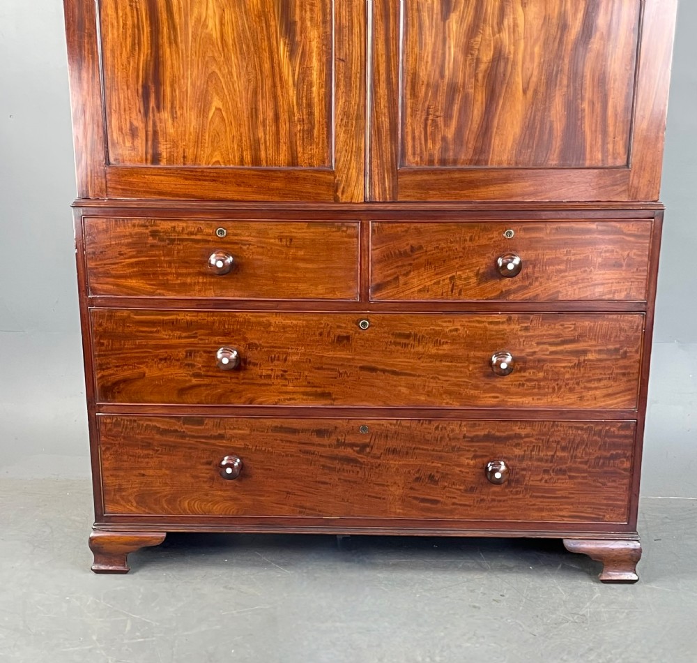 Antique 19th Century mahogany linen press wardrobe  View IV