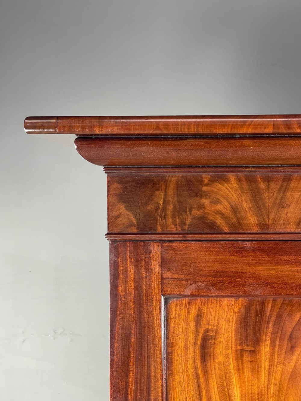 Antique 19th Century mahogany linen press wardrobe  View V