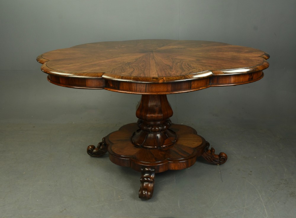 early 19th century Regency rosewood centre/breakfast/dining table  View III