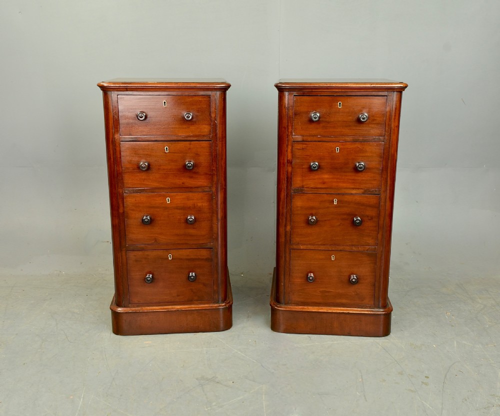 Pair of Victorian mahogany bedside chests 