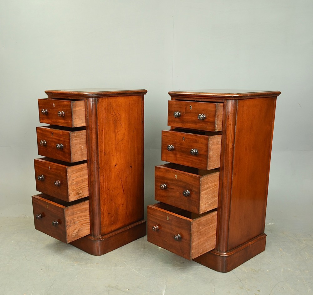 Pair of Victorian mahogany bedside chests  View IV
