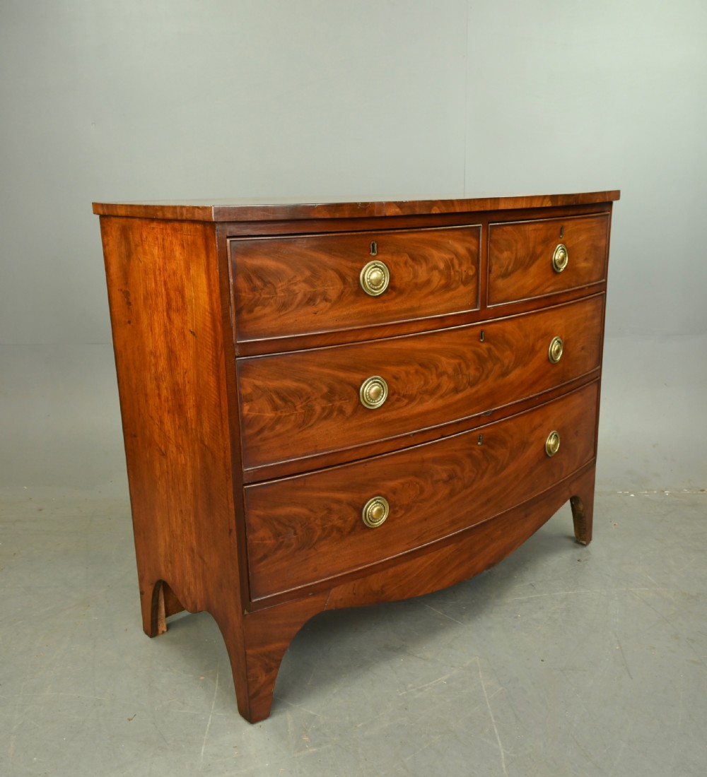 Victorian mahogany bow front chest of drawers  View III