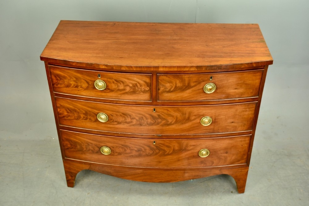 Victorian mahogany bow front chest of drawers  View IV