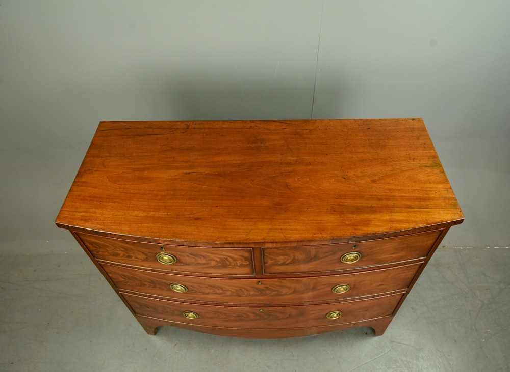 Victorian mahogany bow front chest of drawers  View V