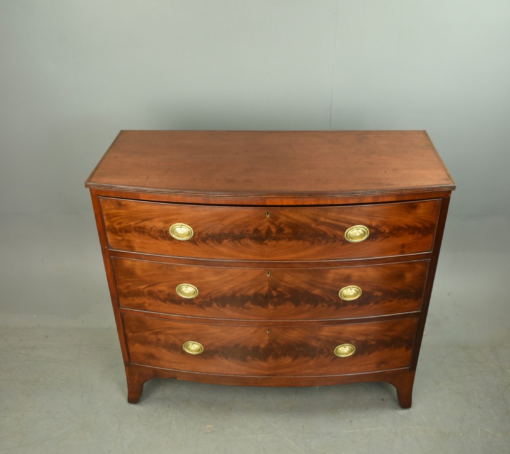 Victorian mahogany bow front chest of drawers  View III