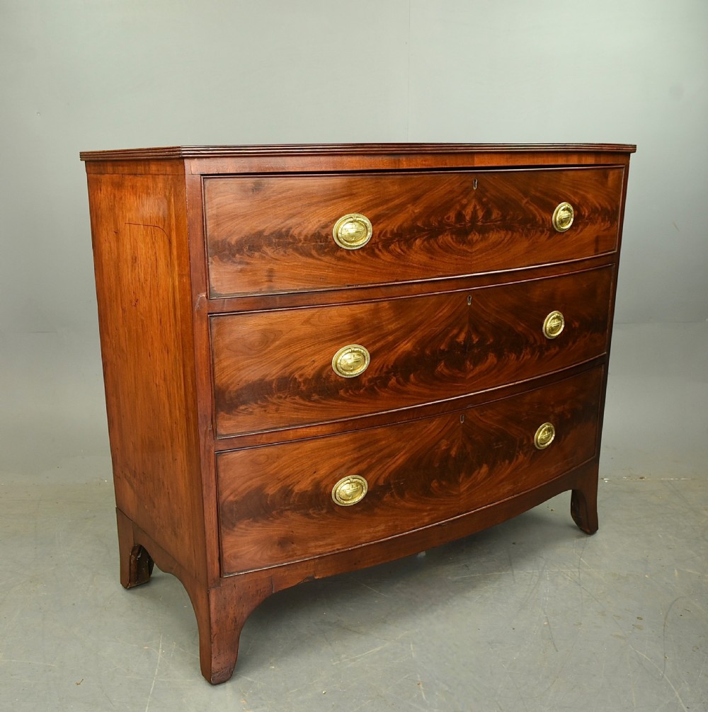 Victorian mahogany bow front chest of drawers  View IV
