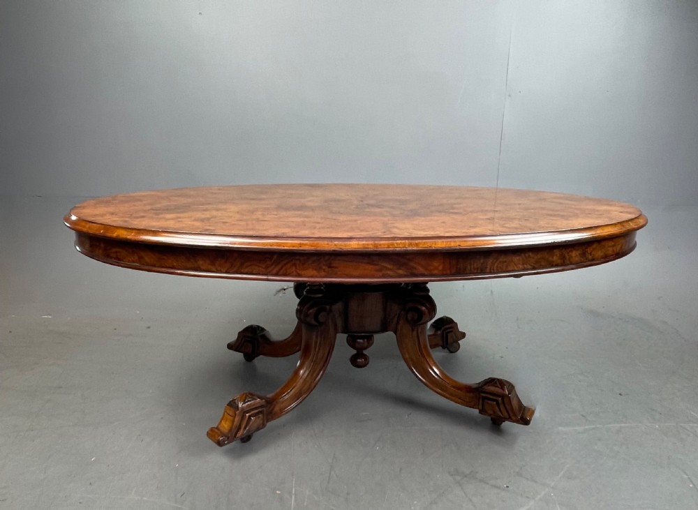 Victorian burr walnut coffee table  View II