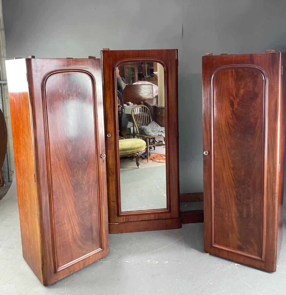 Victorian mahogany breakfront triple wardrobe  View VI
