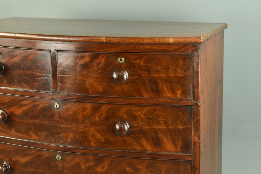 Victorian mahogany bow front chest of drawers  View IV