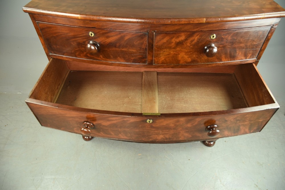 Victorian mahogany bow front chest of drawers  View VI