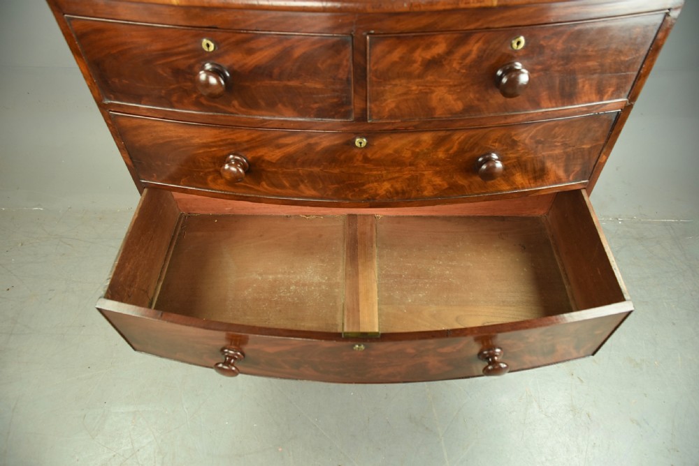 Victorian mahogany bow front chest of drawers  View VII